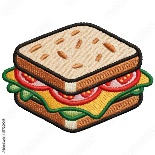 Sandwich embroidery patch food bread