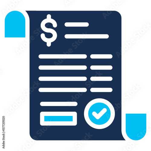 Bank Statement solid color icon
