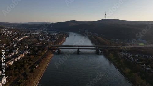Wallpaper Mural Koblenz city view glows under golden hour light by the Rhine River Torontodigital.ca