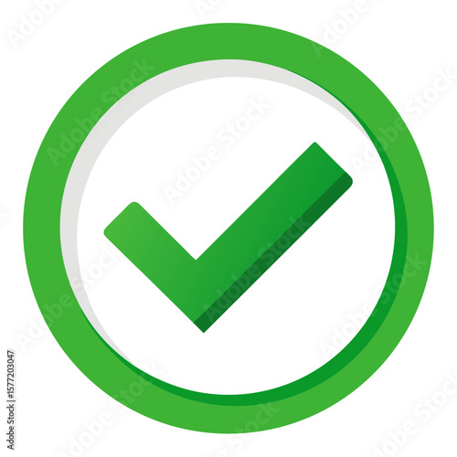 Simple green checkmark symbol isolated on a clean white background for design projects isolated on white background