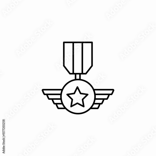military award wings icon sign vector