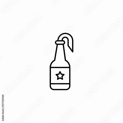 molotov cocktail explosive icon sign vector