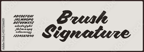 Brush script vector font with texture. Creative hand drawn uppercase and lowercase. Classic lettering fashion designs Typography script decorative vintage concept vector illustration