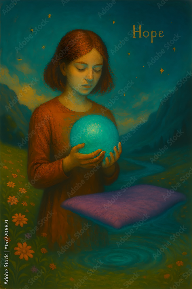 Naklejka premium the girl and the earth