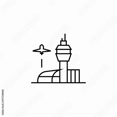 airport control tower icon sign vector