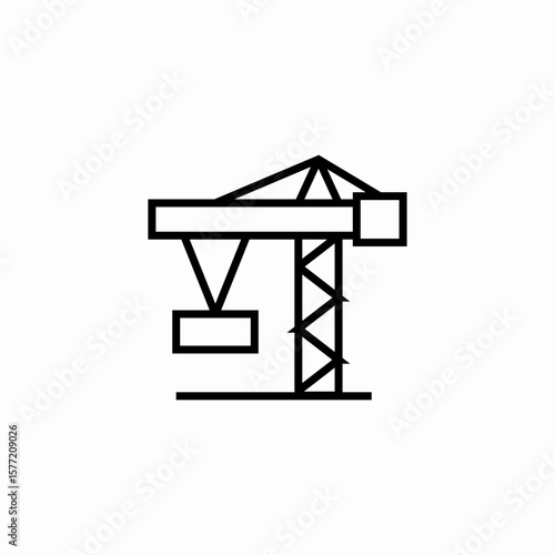 construction crane equipment icon sign vector