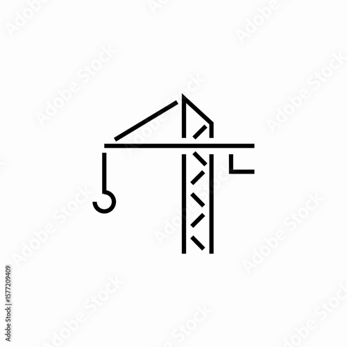 industrial construction crane icon sign vector