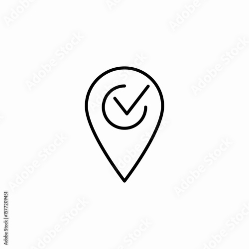 location check mark icon sign vector