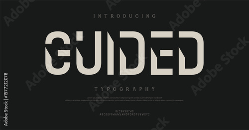 Abstract modern sans serif alphabet font