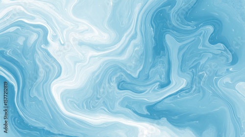 Fototapeta Naklejka Na Ścianę i Meble -  Abstract Blue and White Marble Swirls