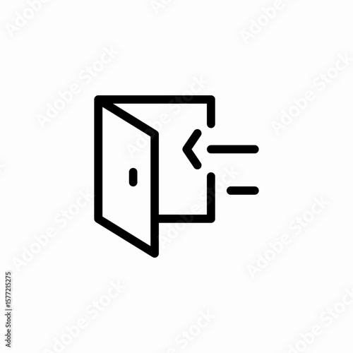 door exit arrow icon sign vector