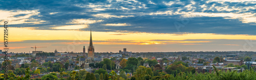 Vászonkép Norwich City sunset panoramic summer evening