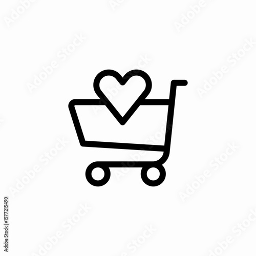 favorite shopping cart icon sign vector