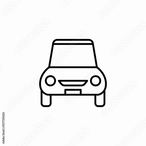 front view car icon sign vector