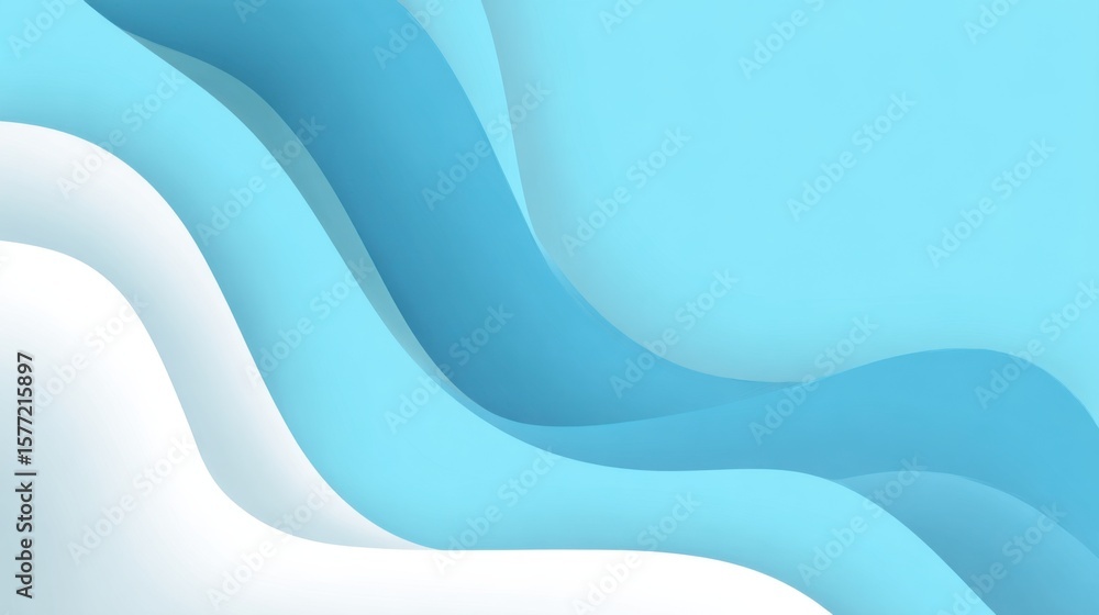 Obraz premium Abstract Blue and White Wavy Layers Background