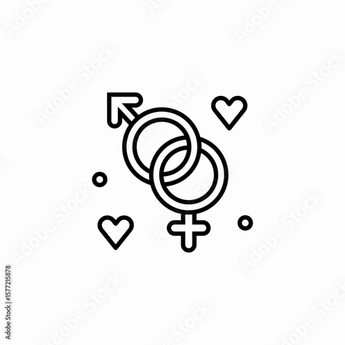 gender symbols hearts icon sign vector