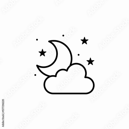 night sky moon icon sign vector