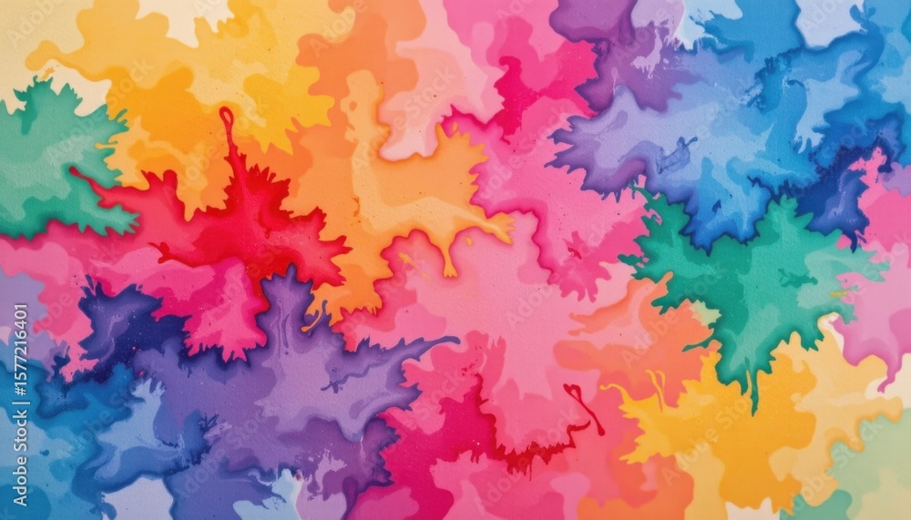 Vibrant abstract watercolor background with splashes of pink orange purple green blue and yellow in a fluid artistic design perfect for creative projects and colorful art themes Vibrant abstract watercolor background with splashes of pink orange purple green blue and yellow in a fluid artistic design perfect for creative projects and colorful art themes
