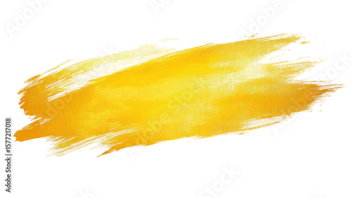 Fototapeta Naklejka Na Ścianę i Meble -  Yellow brush stroke paint texture isolated on white background

