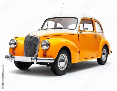 vintage car isolated on white