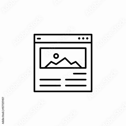 web page layout icon sign vector