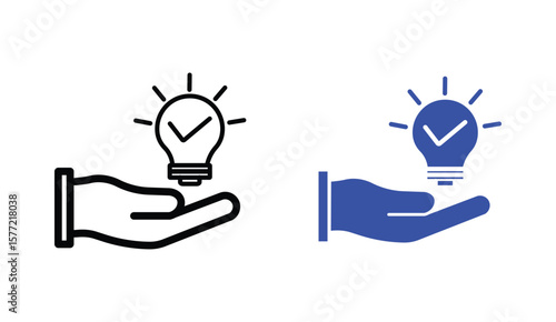 Solution icons vector pack in black and blue