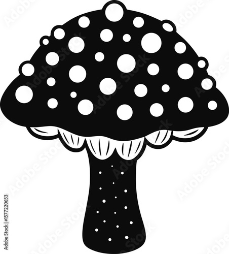 Mushroom silhouette vector illustration on white background