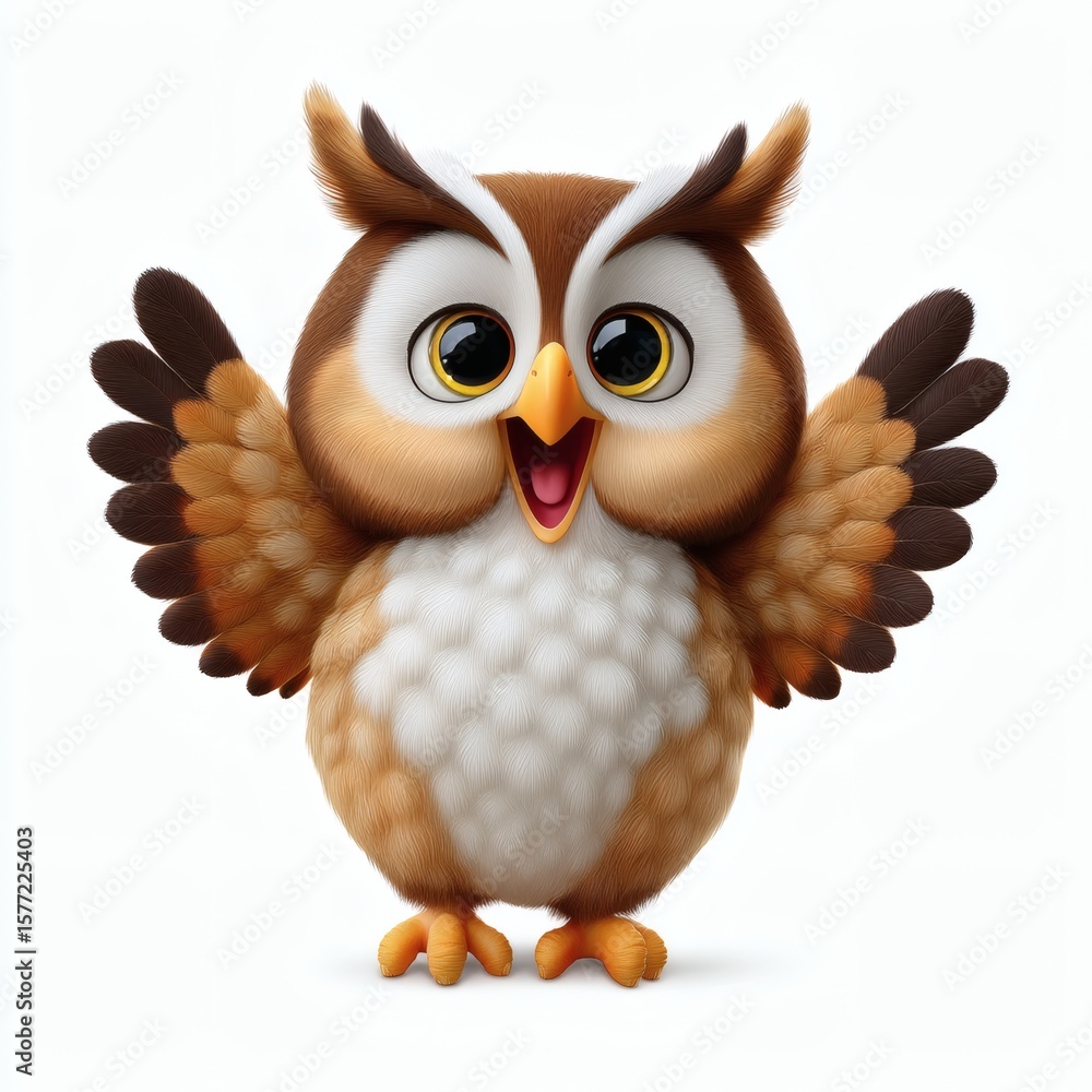 Fototapeta premium owl on white background