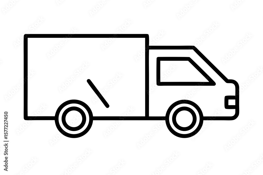 line art Delivery vector silhouette illustration isolated on white background line art Delivery vector silhouette illustration isolated on white background