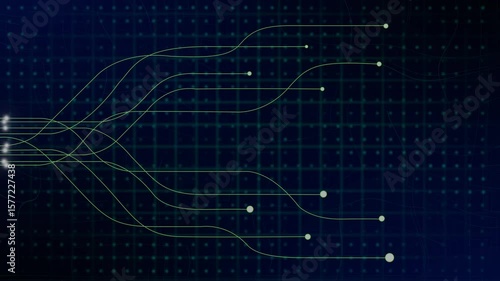 Abstract Digital Network Data Flow Visualization Futuristic Technology Concept Circuit Board