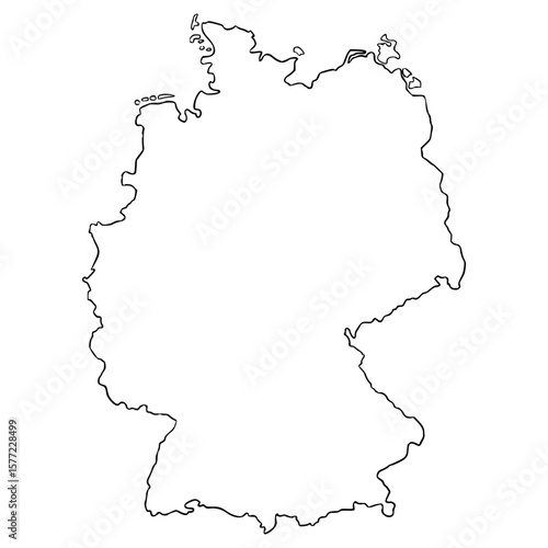 Germany map illustration hand drawn outline vector