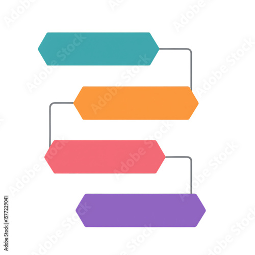 Vertical Flowchart Infographic with Hexagonal Steps.