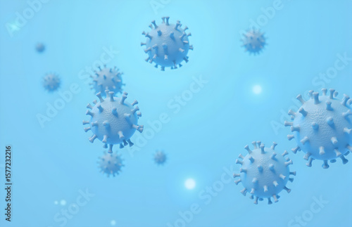 3D Rendering of COVID - 19 Virus Model