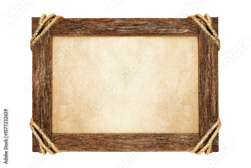 a wooden frame with rope around it