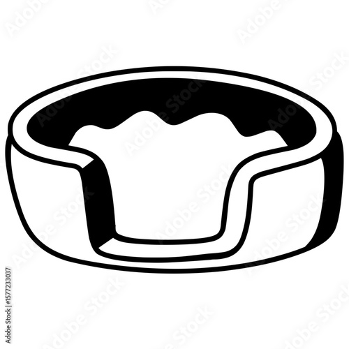 Silhouette of pet dog bed
