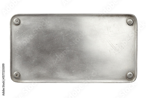 a metal plate with rivets and screws on it