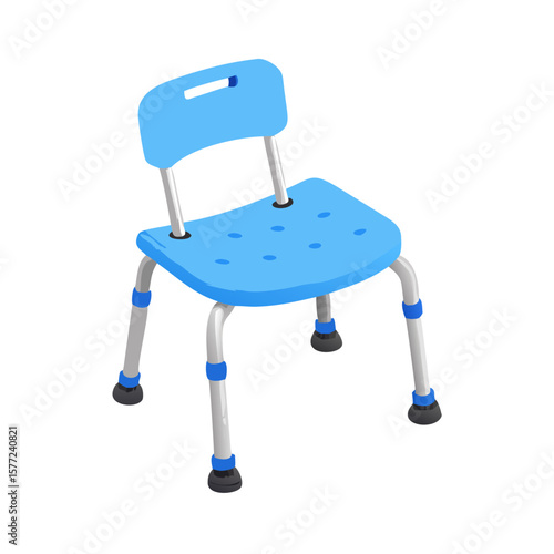 blue chair isolated on white