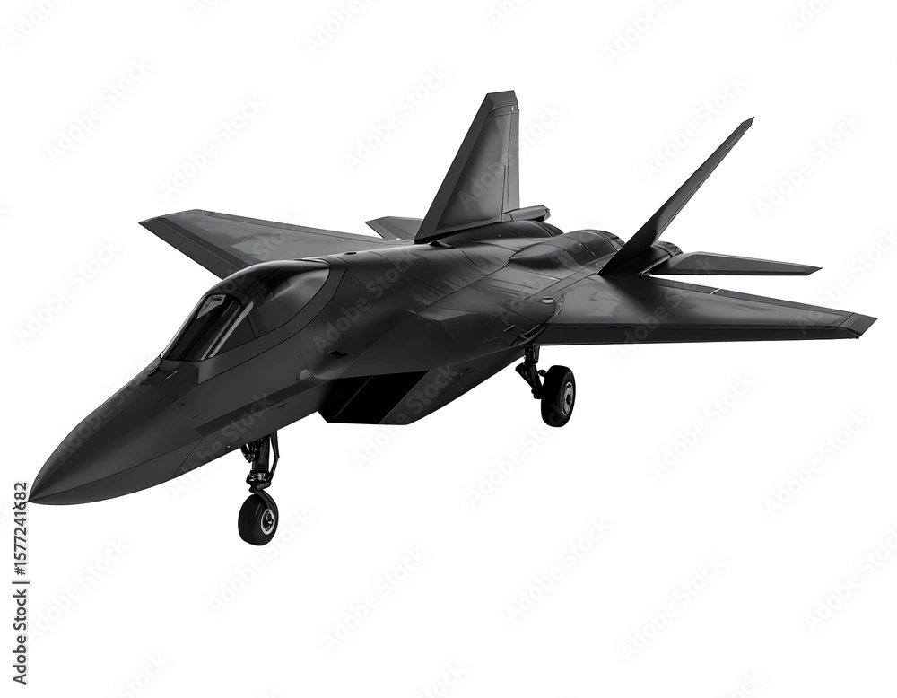 3D black stealth aircraft icon isolated on transparent background. PNG 3D black stealth aircraft icon isolated on transparent background. PNG
