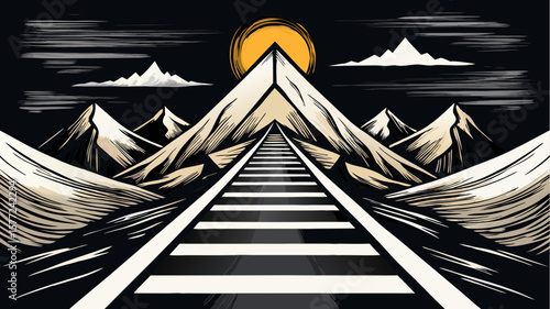 mountain landscape vector illustration
