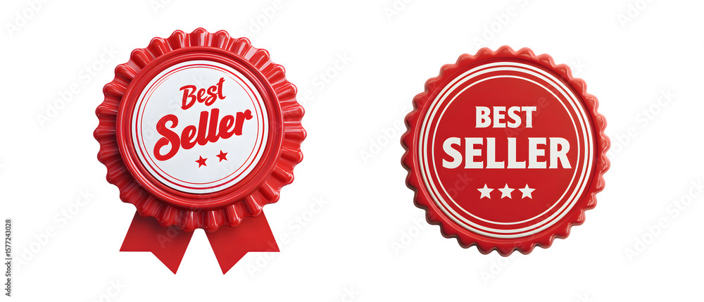 Fototapeta premium Best Seller Badge Icon, Perfectly Isolated on White Background, PNG Cutout