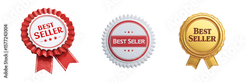 Best Seller Badge Icon, Perfectly Isolated on White Background, PNG Cutout