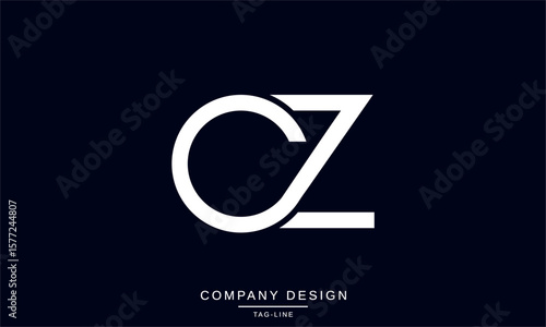 CZ, ZC, C, Z Abstract Letters Logo Monogram design Font Icon Vector