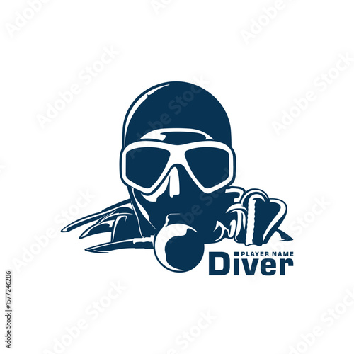 Diver logo design vector. Silhouette Diver Template Illustration