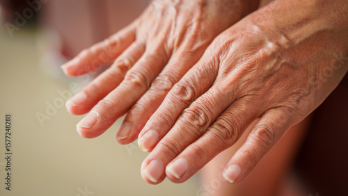 Wallpaper Mural Close up hands finger senior woman. Life body care old hand nails adult person. Closeup anatomy fingers elderly aged. Retirement patient. Visit mature people. Female wrinkled. Wellness health care  Torontodigital.ca