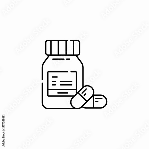 capsule pill bottle icon sign vector