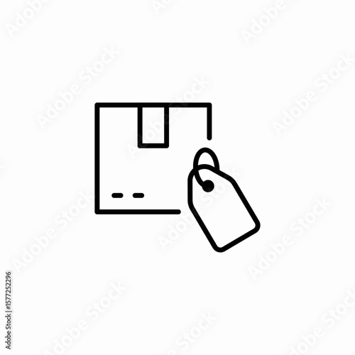 parcel price icon sign vector