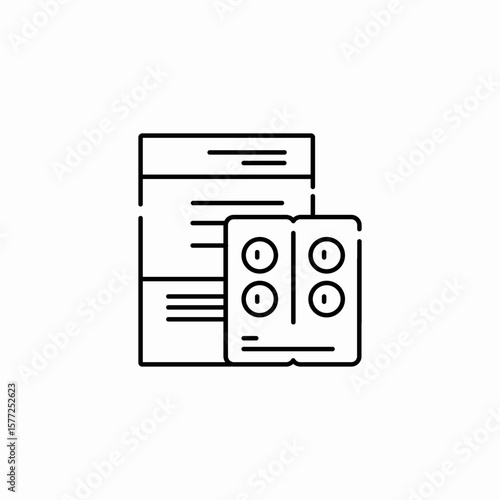 prescription blister icon sign vector