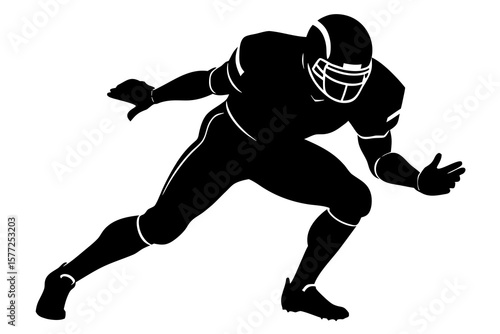 Football player silhouette in action, sports design