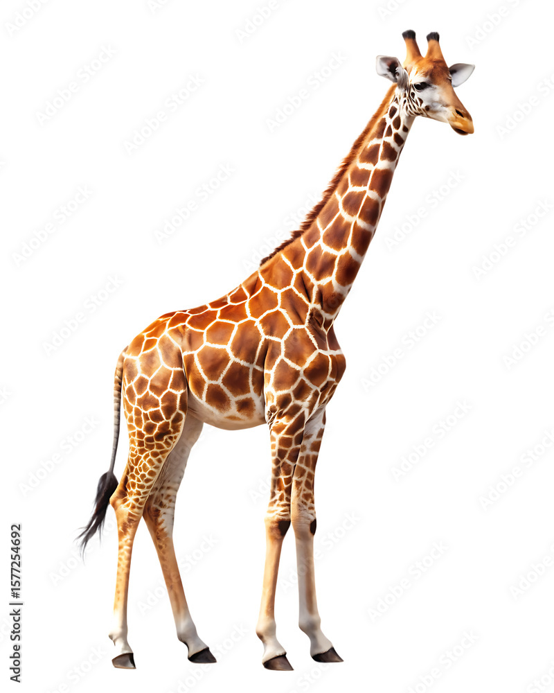 Naklejka premium a-giraffe isolated on white background, png, ai generated.