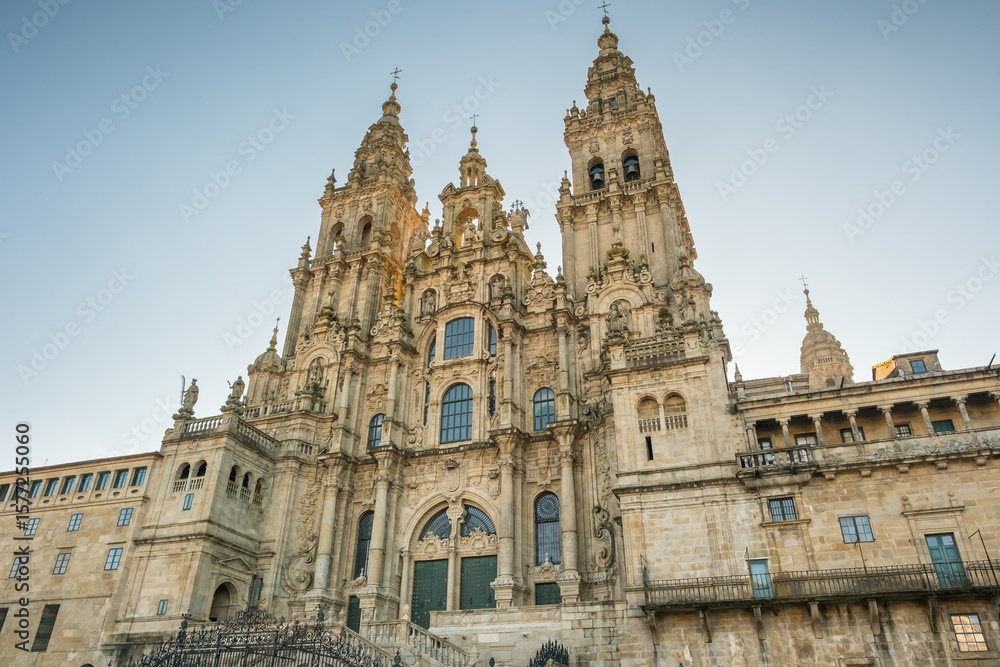 Fototapeta premium HIstoric building of the Cathedral of Santiago de Compostela in Spain
